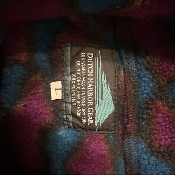 Dutch Harbor Gear Vtg Sherpa Fall/Winter Pullover 1/2 Zip Turtleneck Sweater Lg - Picture 3 of 3